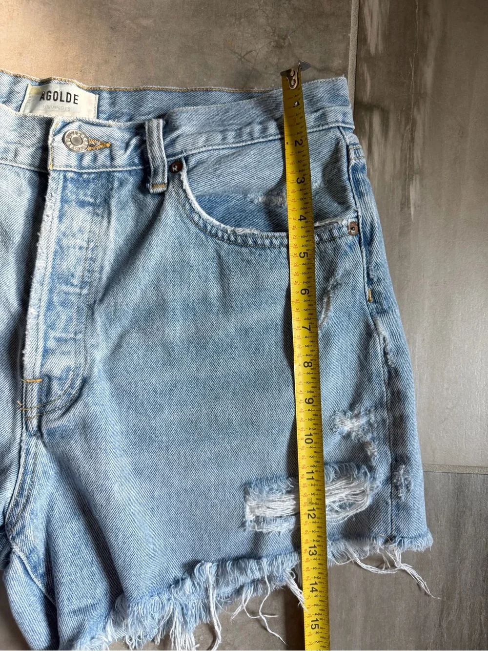 AGOLDE Parker Long Short in Swapmeet Denim Shorts Size 29